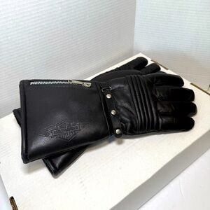 Vintage Men’s Harley Davidson Leather Gauntlet Riding Gloves Size Med